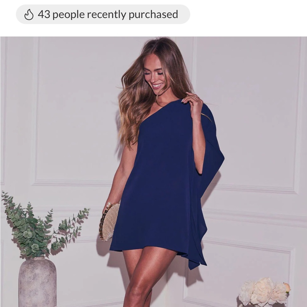 Vici Navy One-Shoulder Mini Dress
